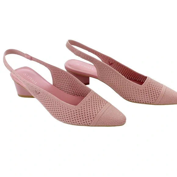 Vivaia Blush Pointed Toe Flats Vivaia Heels Pointed-Toe Stress
